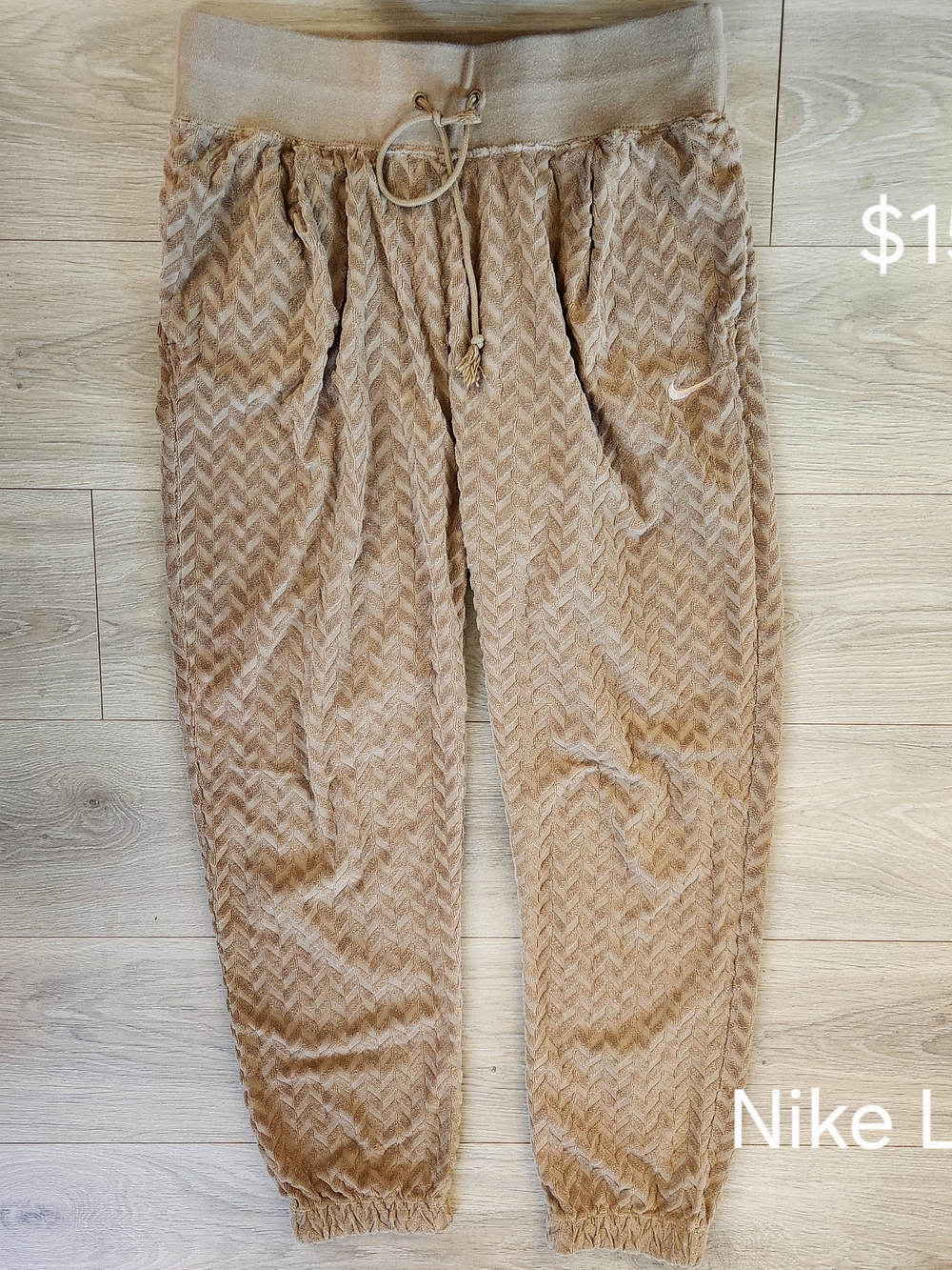 Nike Beige/Tan Velvet Jogger Pants